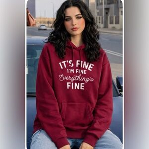 Women Sweatshirt Red Graphic Hoodie
